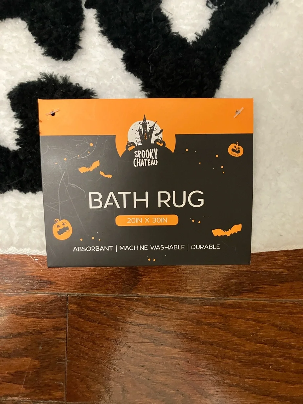 Bad Witch Energy White & Black 20inx30in Bath mat!Halloween Chic decor.